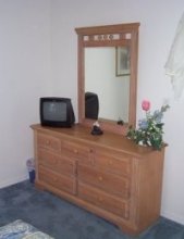 Dressing table with remote control cable tv with built in vcr